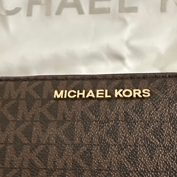 Michael Kors Brown Wristlet with Gold Accents - Picture 2 of 4